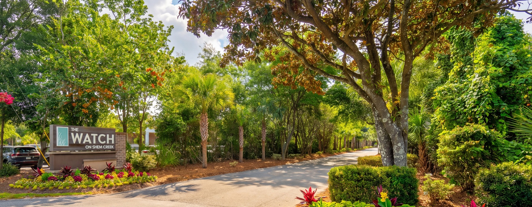 Roadway entry into The Watch on Shem Creek